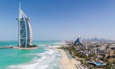 Exterior photo stop at Burj Al Arab during private full-day Dubai city tour