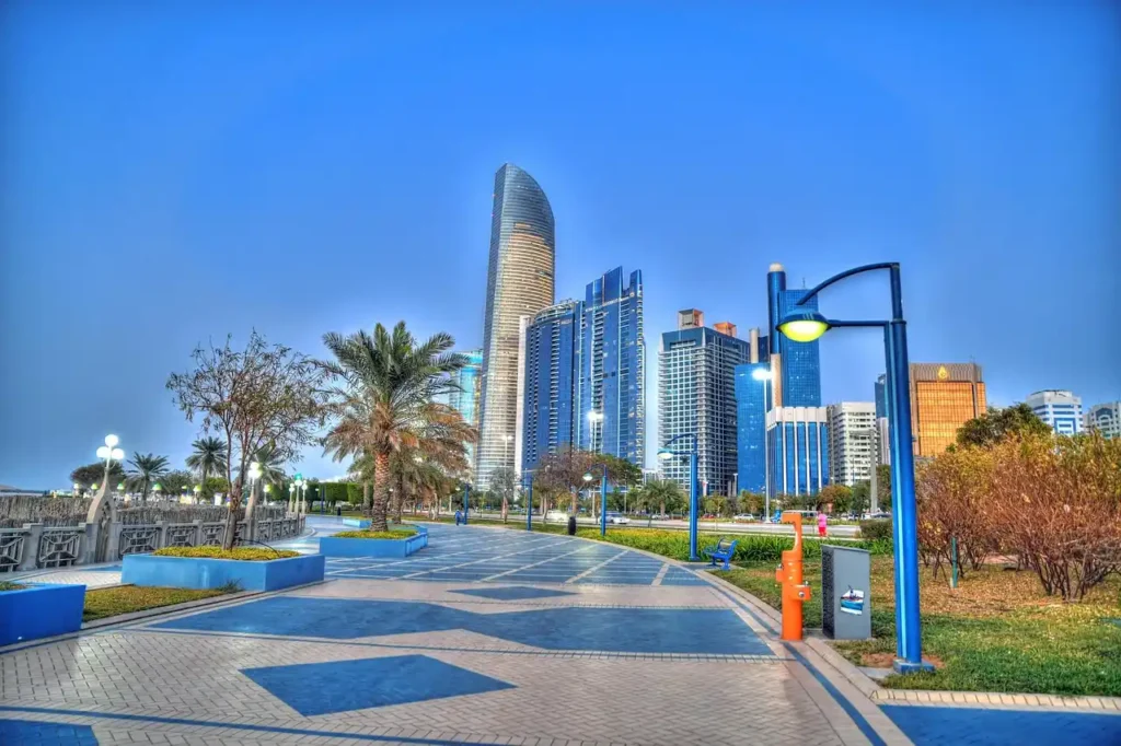 Abu Dhabi Corniche view during full day Abu Dhabi city tour from Dubai