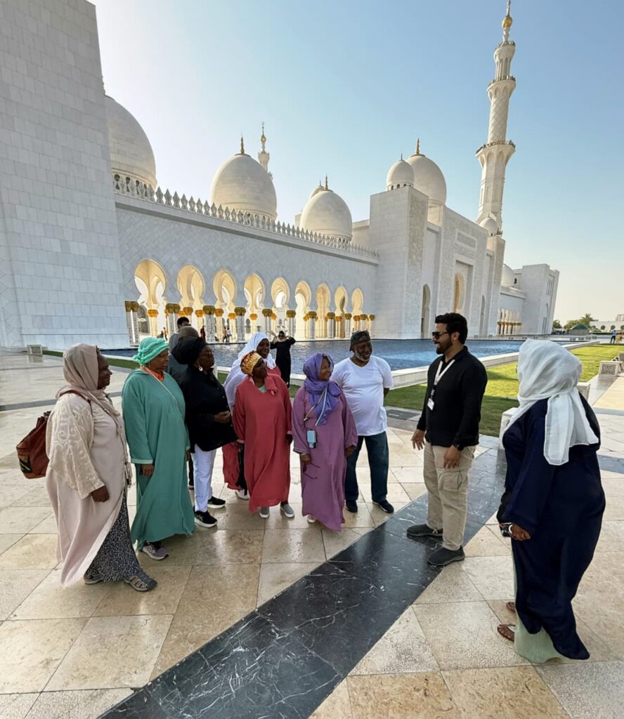 Sheikh Zayed Grand Mosque visit during full day Abu Dhabi sightseeing tour from Dubai